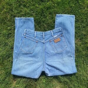 Vintage 90s Wrangler pleated relaxed fit high rise taper ankle mom jeans